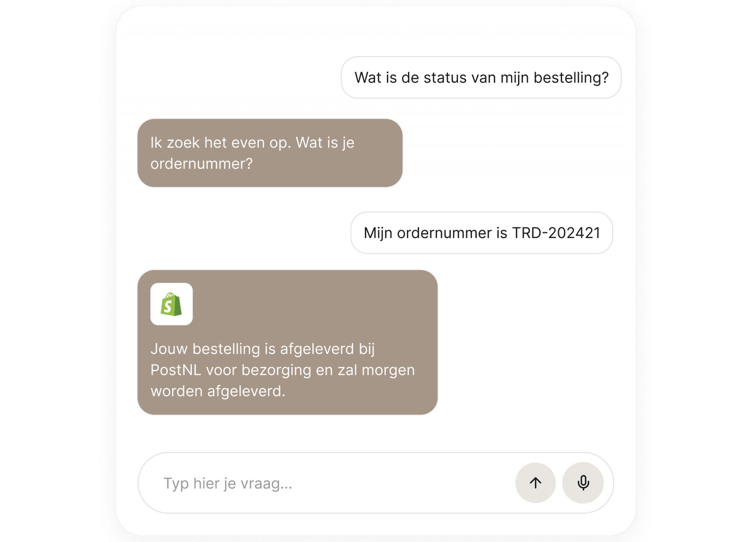 Ipster chat-agent conversatie